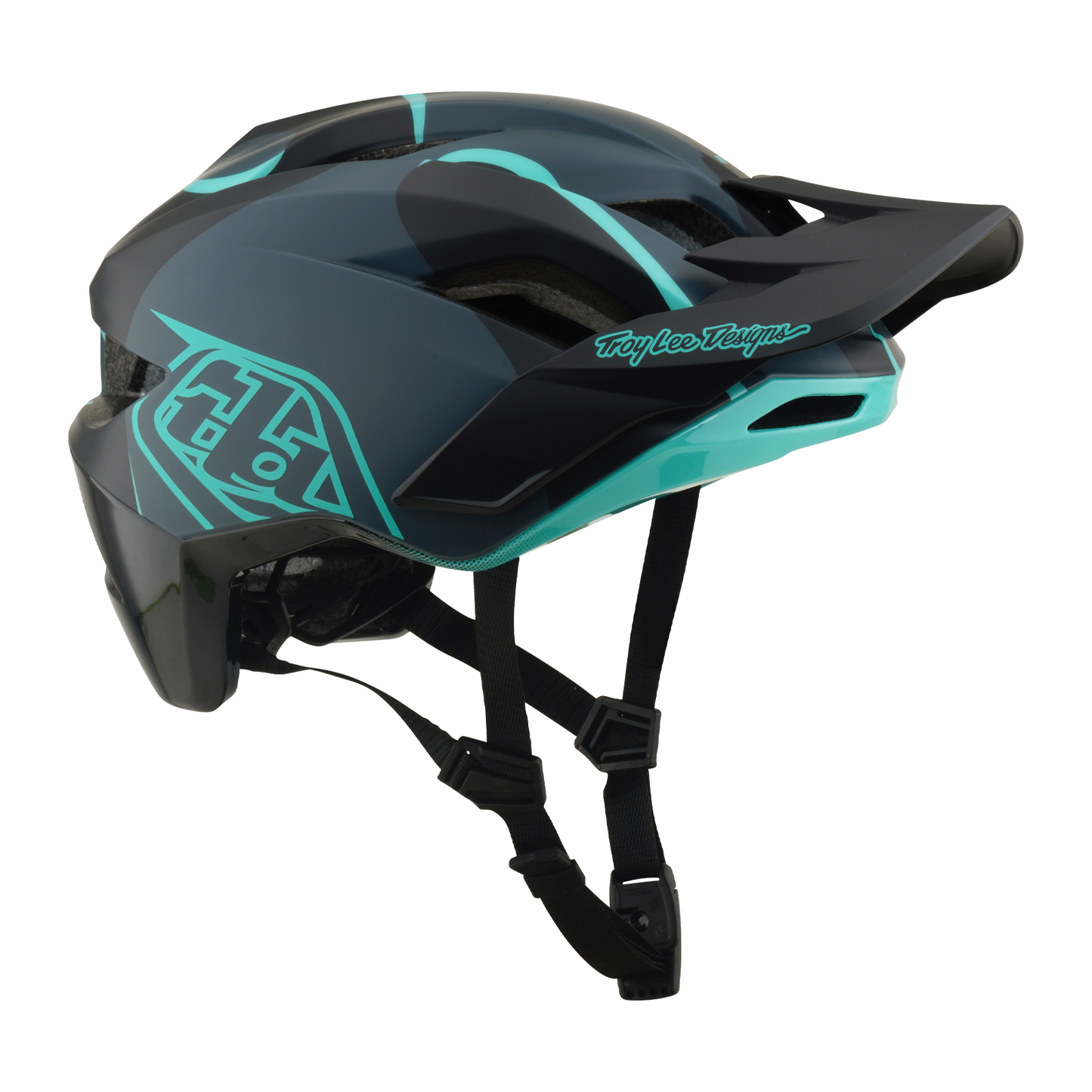 Casque VTT TROY LEE DESIGNS FLOWLINE SE MIPS BADGE Carbon/Bleu