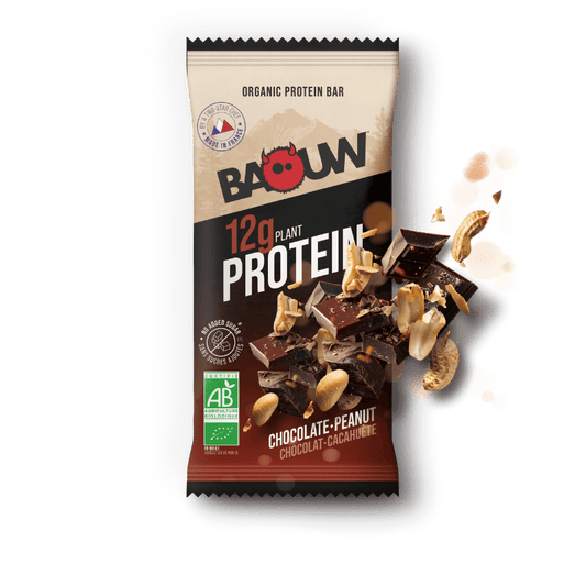 Barre Protéinée BAOUW BIO EXTRA Chocolat/Cachuètes (50g)