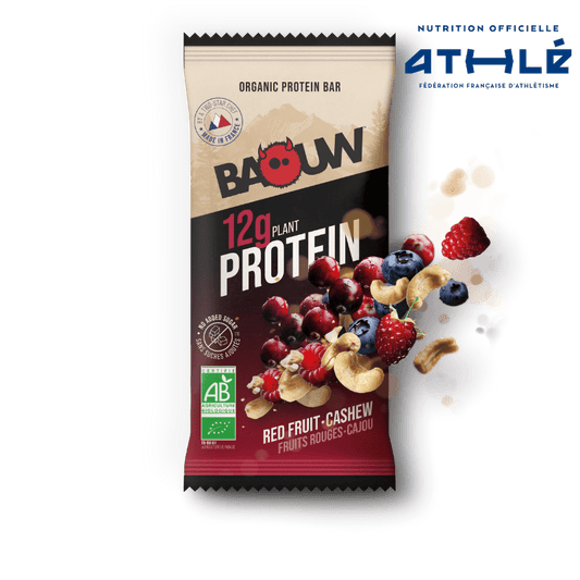 Barre Protéinée BAOUW BIO EXTRA Fruits Rouges/Cajou (50g)