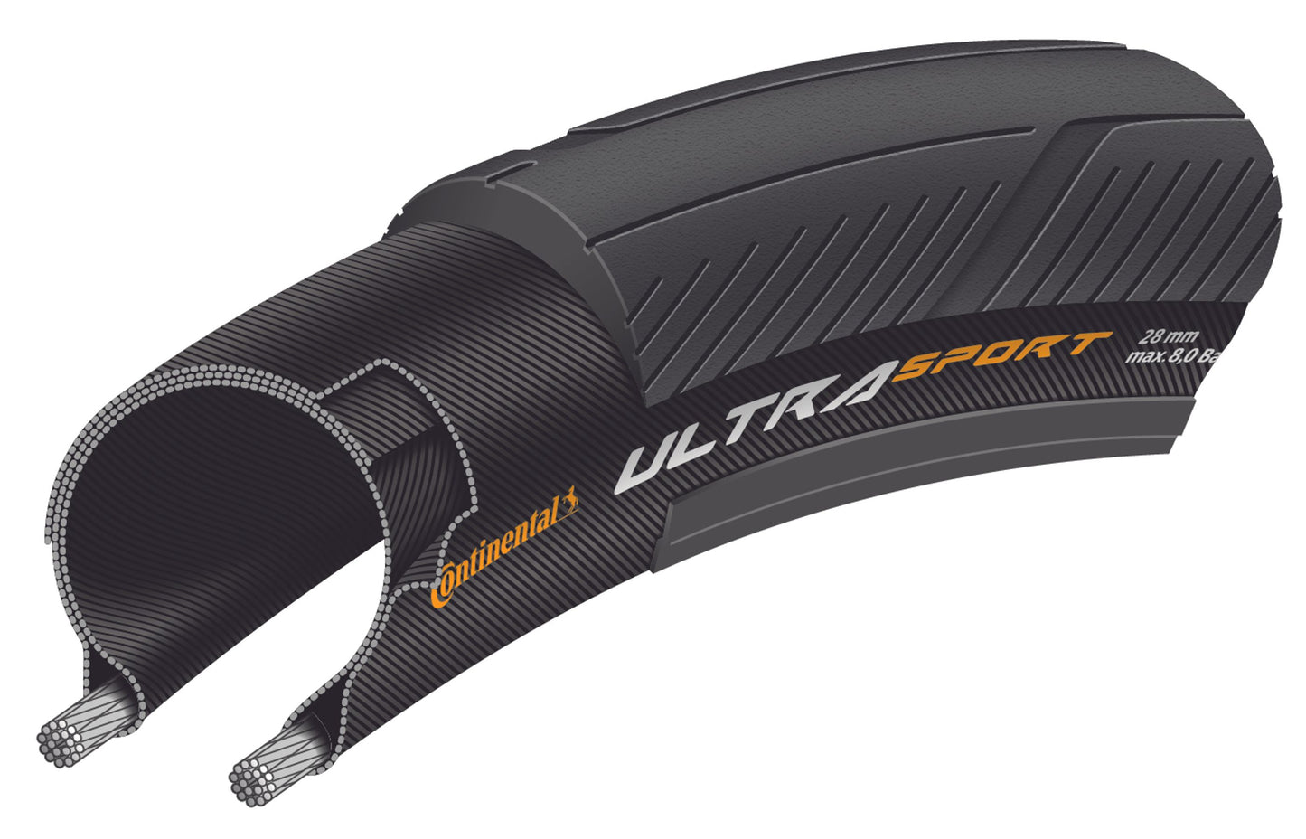 Pneu CONTINENTAL ULTRA SPORT III 700x23c TubeType Noir