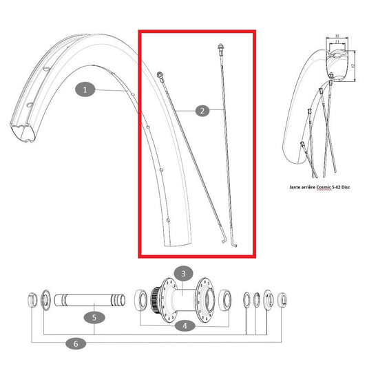 Kit 12 Rayons Av/Ar MAVIC COSMIC S42 273mm