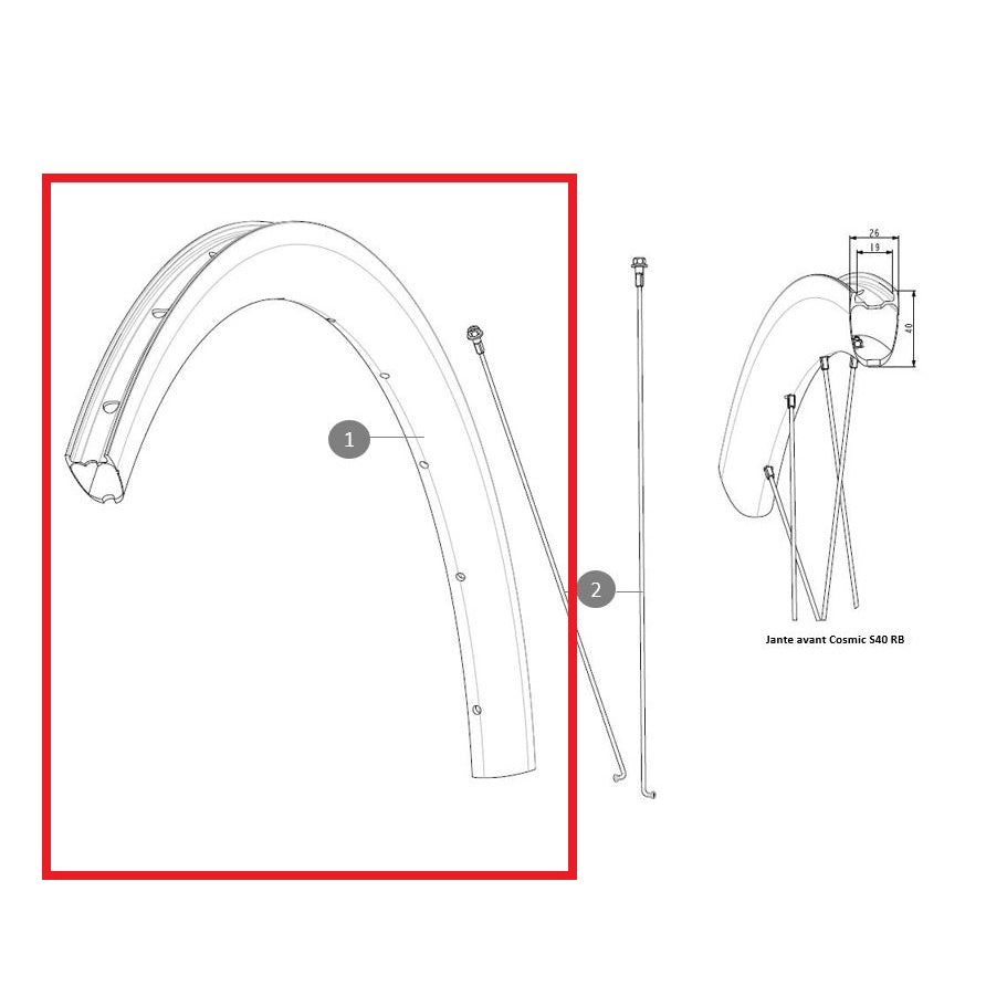 Jante Arrière MAVIC COSMIC S40 RB