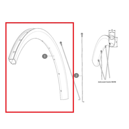 Jante Arrière MAVIC COSMIC S40 RB
