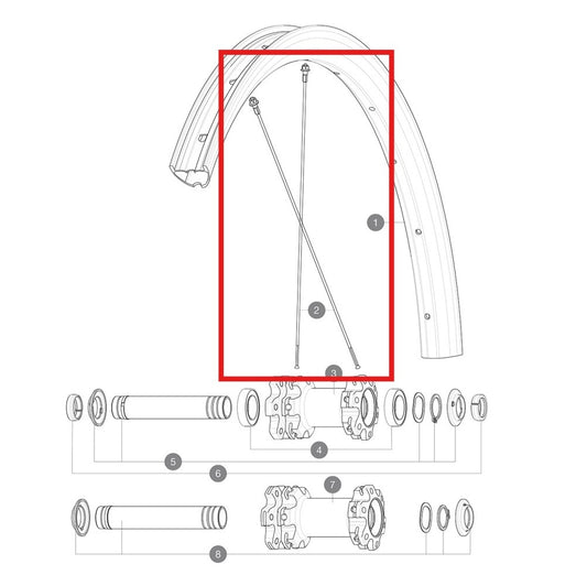 Kit 12 Rayons Av/Ar MAVIC CROSSMAX ELITE CARBON 27,5'' Rond 271mm Écrou Acier