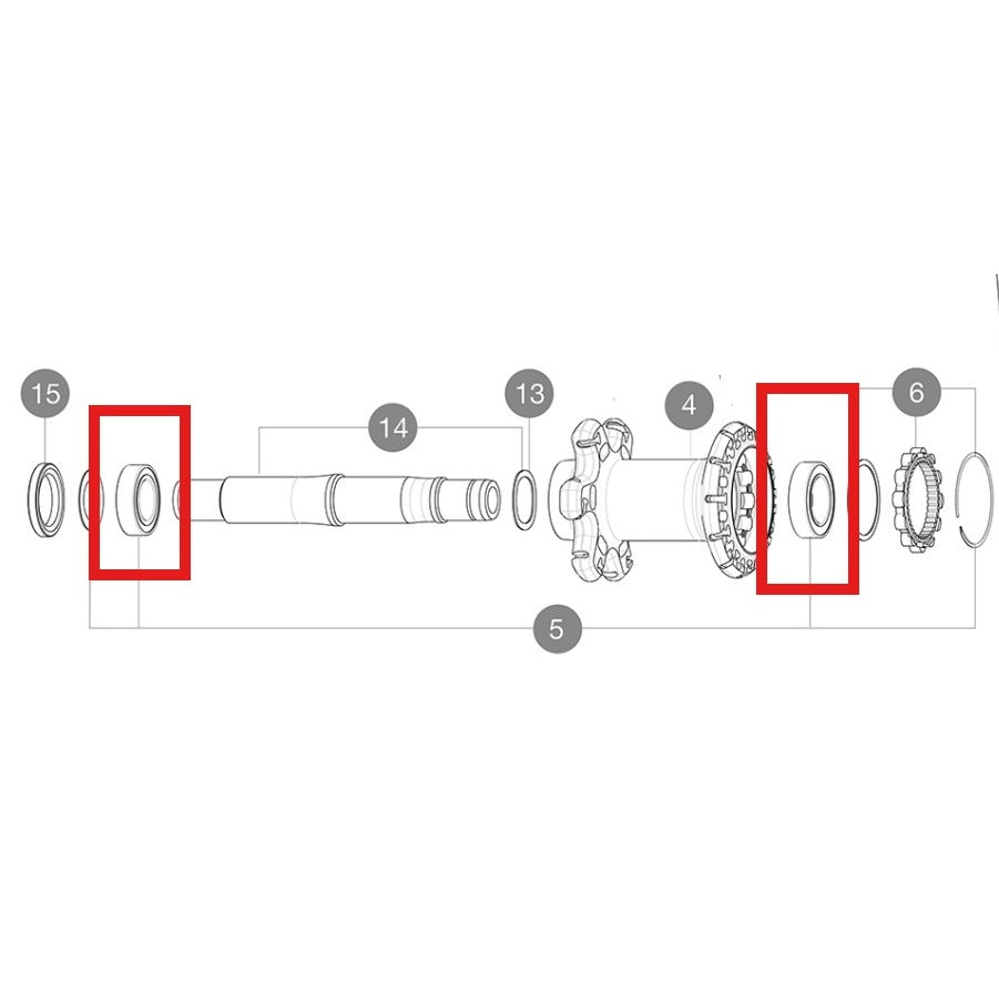 Kit 2 Roulements Moyeu Arrière MAVIC 15x26x7mm + 17x28x7mm pour Système ID360