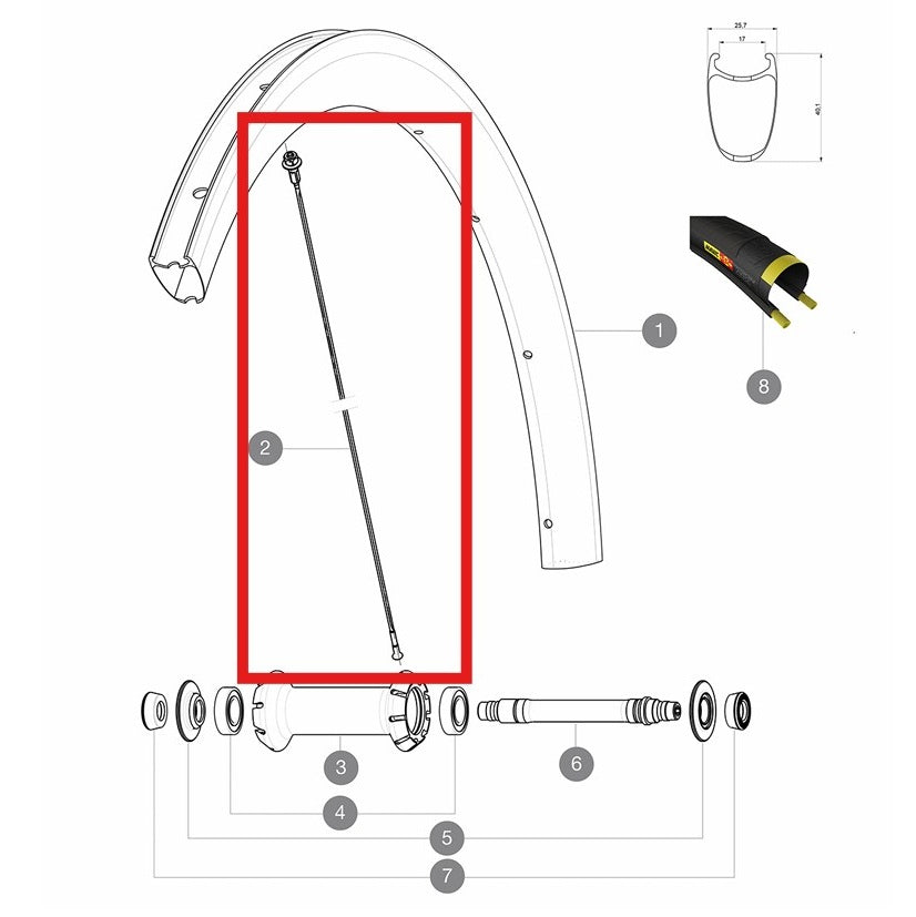 Kit 12 Rayons Av/Ar MAVIC COSMIC PRO CARBON SL T/C UST 271mm