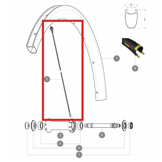 Kit 12 Rayons Av/Ar MAVIC COSMIC PRO CARBON SL T/C UST 271mm