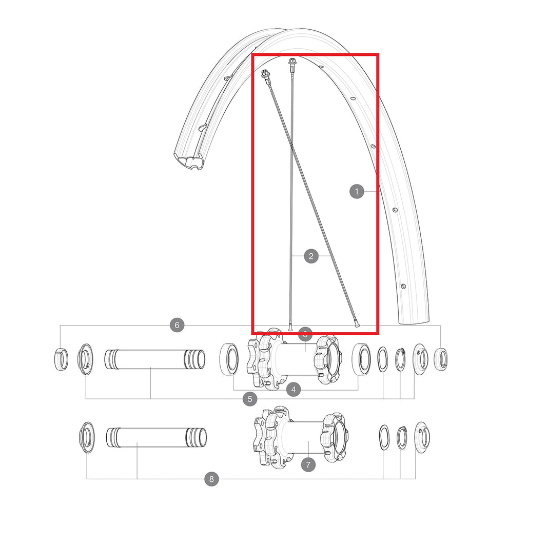 Kit 12 Rayons Av/Ar MAVIC CROSSMAX ELITE CARBON 27.5'' Rond 271mm Écrou Acier