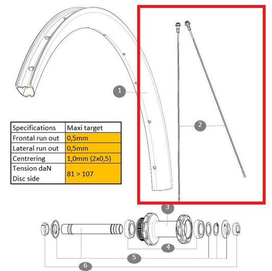 Kit 12 Rayons Av/Ar MAVIC COSMIC SL 32 DISC 284mm