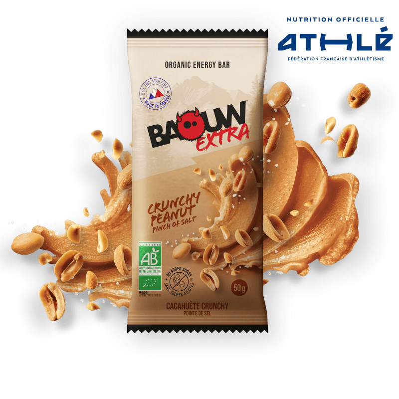 Barre Énergétique BAOUW BIO EXTRA Cacahuète Crunchy (50g)
