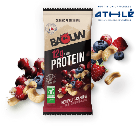 Barre Protéinée BAOUW BIO EXTRA Fruits Rouges/Cajou (50g)