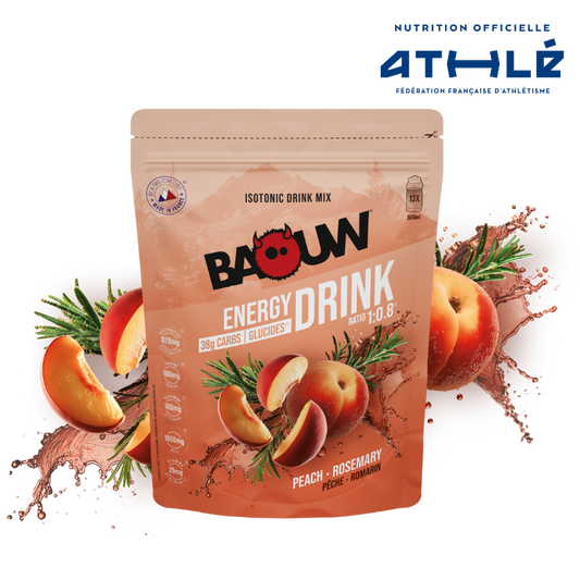 Boisson Énergétique BAOUW ISOTONIC (585g) Pêche Romarin