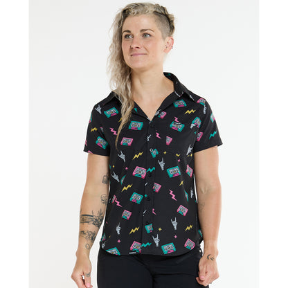 Chemise Technique DHARCO TECH PARTY MIX TAPE Femme Noir