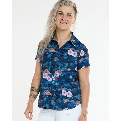 Chemise Technique DHARCO TECH PARTY OASIS Femme Bleu