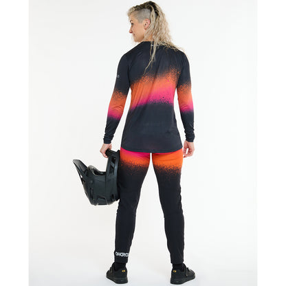 Maillot DHARCO RACE BLACK SNAKE Manches Longues Femme Noir/Orange