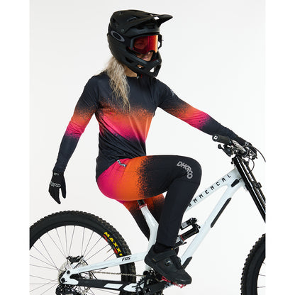 Maillot DHARCO RACE BLACK SNAKE Manches Longues Femme Noir/Orange