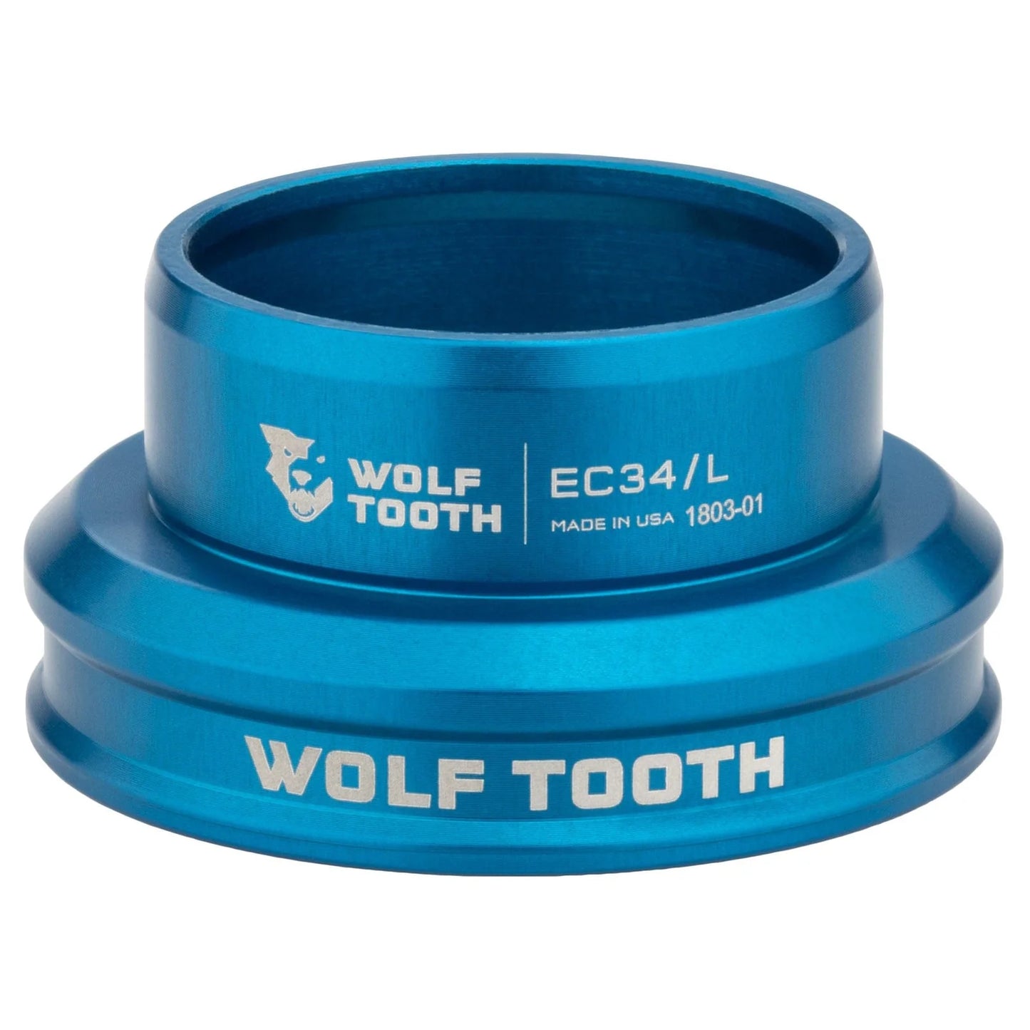 Cuvette Basse pour Jeu de Direction Externe WOLF TOOTH PERFORMANCE 1"1/8 EC34 Bleu