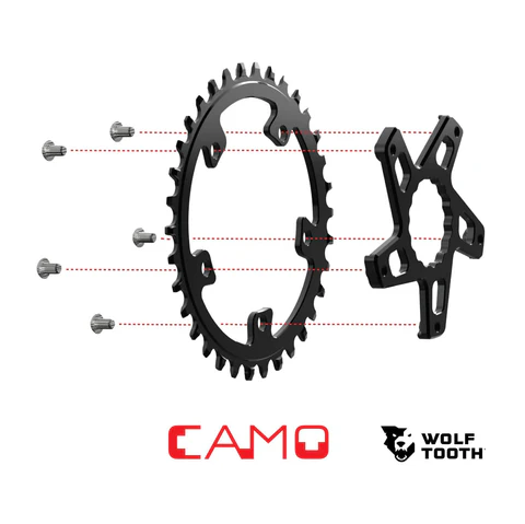 Étoile de Pédalier WOLF TOOTH CAMO M8 Sram Direct Mount Offset 6mm Noir