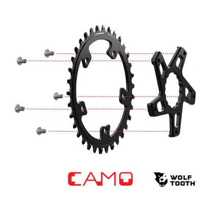 Étoile de Pédalier WOLF TOOTH CAMO P2 Sram Offset 4mm Noir