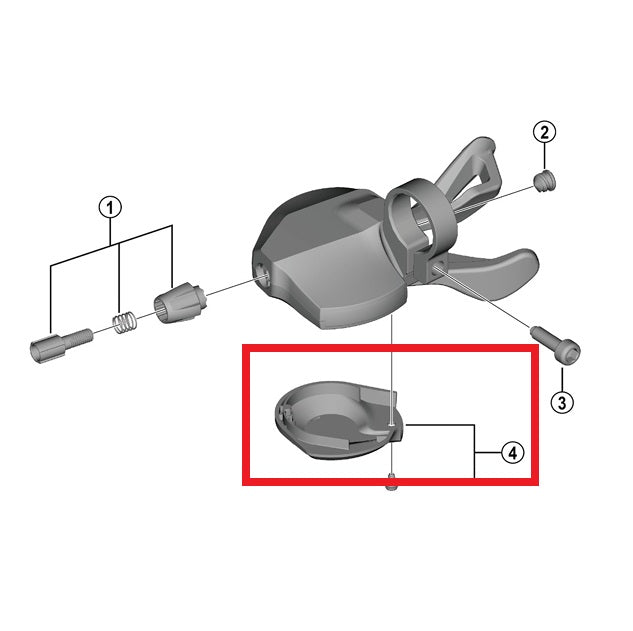 Couvercle Inférieur pour Commande de Vitesse SHIMANO CUES SL-U4010-9R Droit