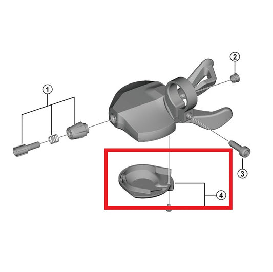 Couvercle Inférieur pour Commande de Vitesse SHIMANO CUES SL-U4000-9R Droit