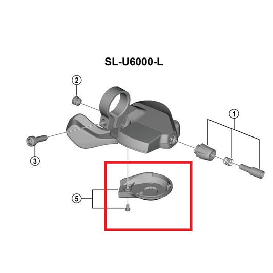 Couvercle Inférieur pour Commande de Vitesse SHIMANO SL-U6000-L Gauche