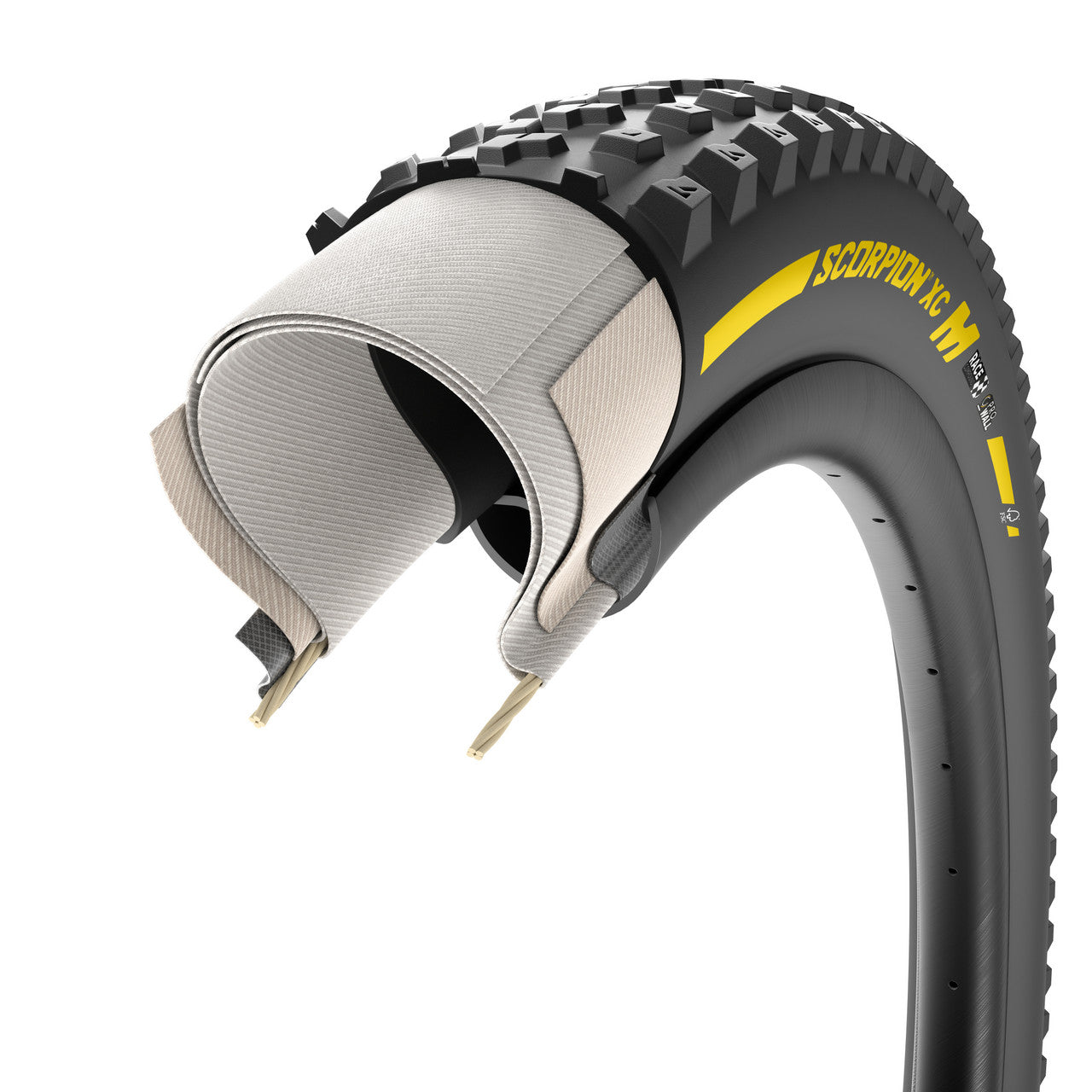 Pneu PIRELLI SCORPION RACE XC M ProWall 29x2.40 Tubeless Ready Souple Noir/Jaune Team Edition