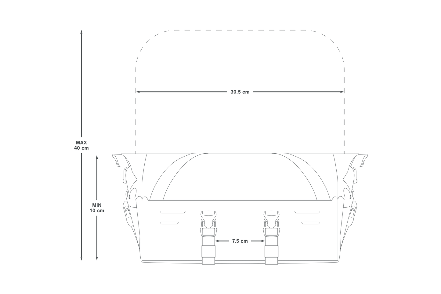 Sacoche de Guidon APIDURA EXPEDITION FRONT RACK PACK 20 L Noir