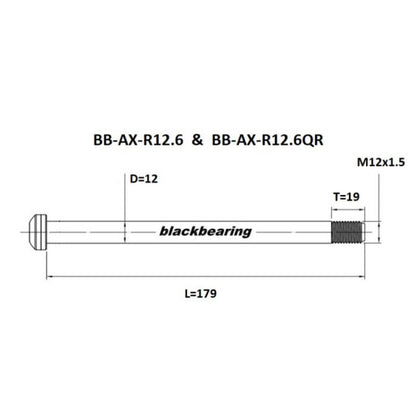 Axe de Roue Arrière BLACKBEARING 12x148 mm (12mm–179-M12x1.5-19mm) QR