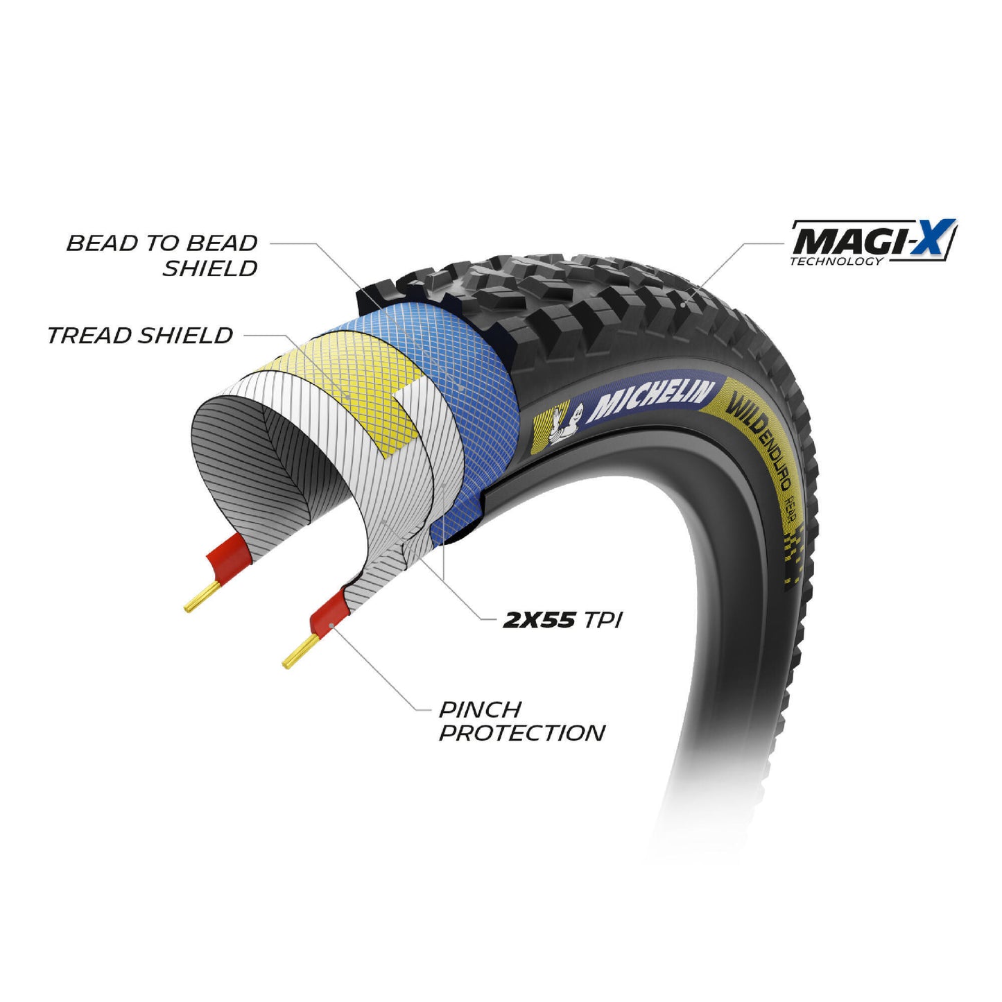 Pneu MICHELIN WILD ENDURO REAR Racing Line Dark 29x2.40 Tubeless Ready Souple