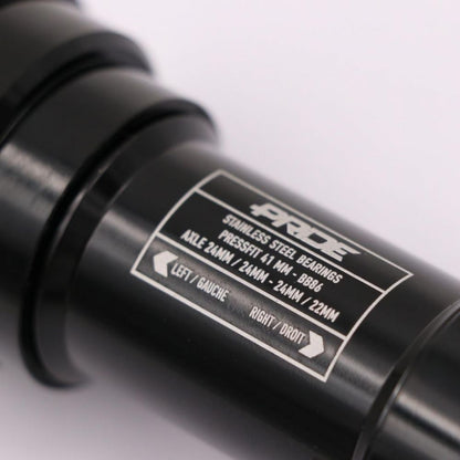 Boitier De Pédalier PRIDE BB86 Inox - 24mm Noir