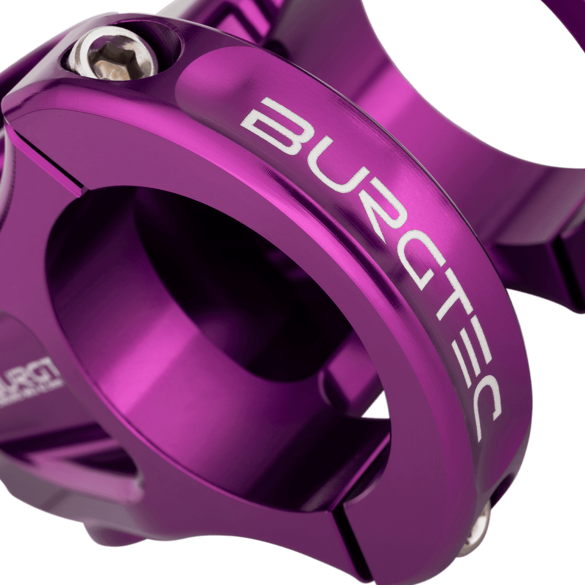 Potence BURGTEC ENDURO MK3 Violet — détail du serrage du cintre