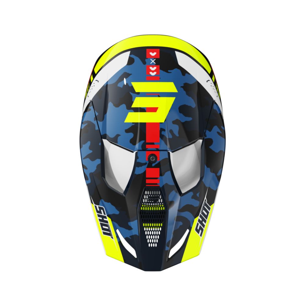 Casque BMX SHOT FURIOUS Flash Blue Neon Yellow Glossy