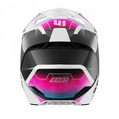Casque BMX SHOT RACE Phaser Black Blue Pink Pearly