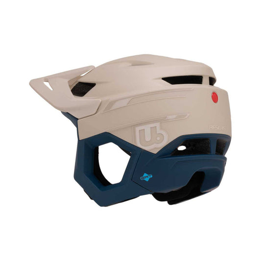 Casque VTT URGE RASCAS Smooth Stroke Beige/Bleu — vue orientée vers la gauche