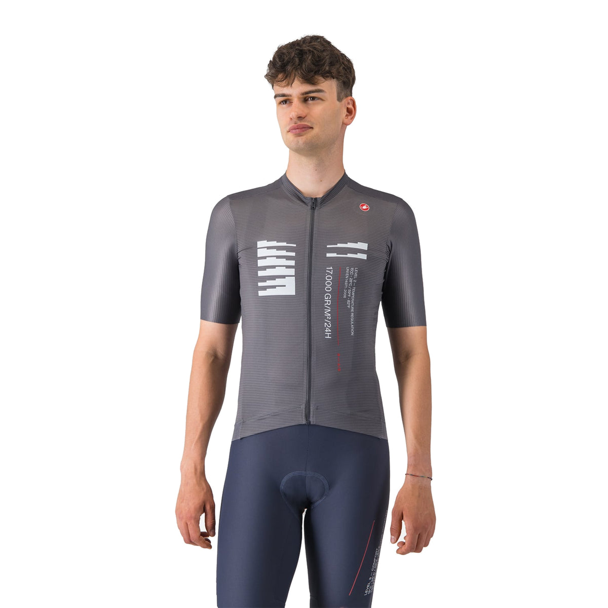 Maillot CASTELLI ESPRESSO R--A/D Manches Courtes Gris Fumé