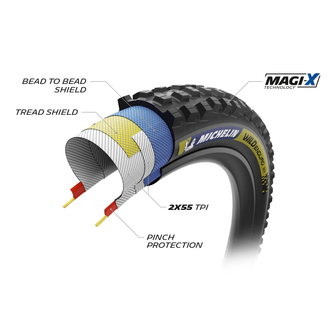 Pneu MICHELIN WILD ENDURO MS Racing Line Dark 27.5x2.40 Tubeless Ready Souple