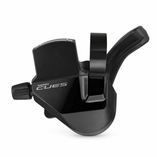 Commande de Vitesse Gauche SHIMANO CUES SL-U6000-L 2V Avec Indicateur de Vitesse — vue du produit sur fond blanc