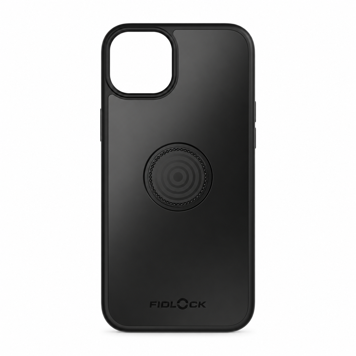 Coque FIDLOCK VACUUM pour Iphone 15+ Noir — vue du produit sur fond blanc