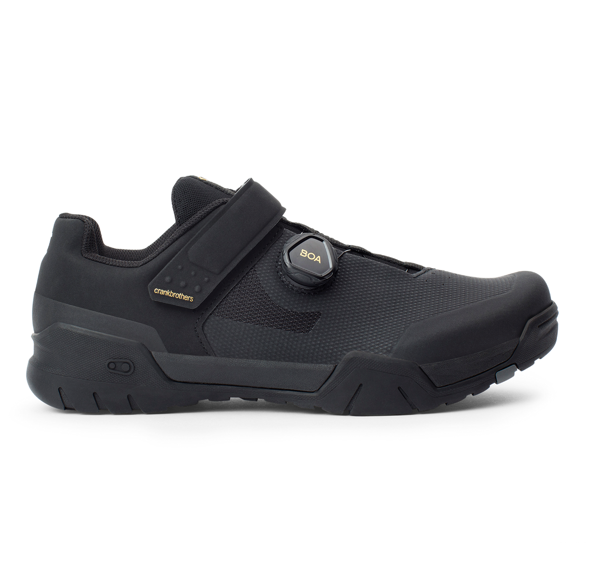 Chaussures VTT CRANKBROTHERS MALLET E-BOA Noir/Or — profil extérieur