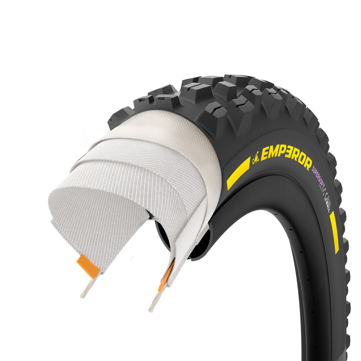 Pneu PIRELLI SCORPION EMPEROR 27.5x2.40 Soft DualWall Tubeless Ready Souple Noir/Jaune Team Edition