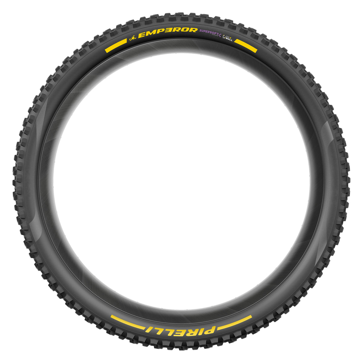 Pneu PIRELLI SCORPION EMPEROR 27.5x2.40 Supersoft DH+Wall Tubeless Ready Souple Noir/Jaune Team Edition