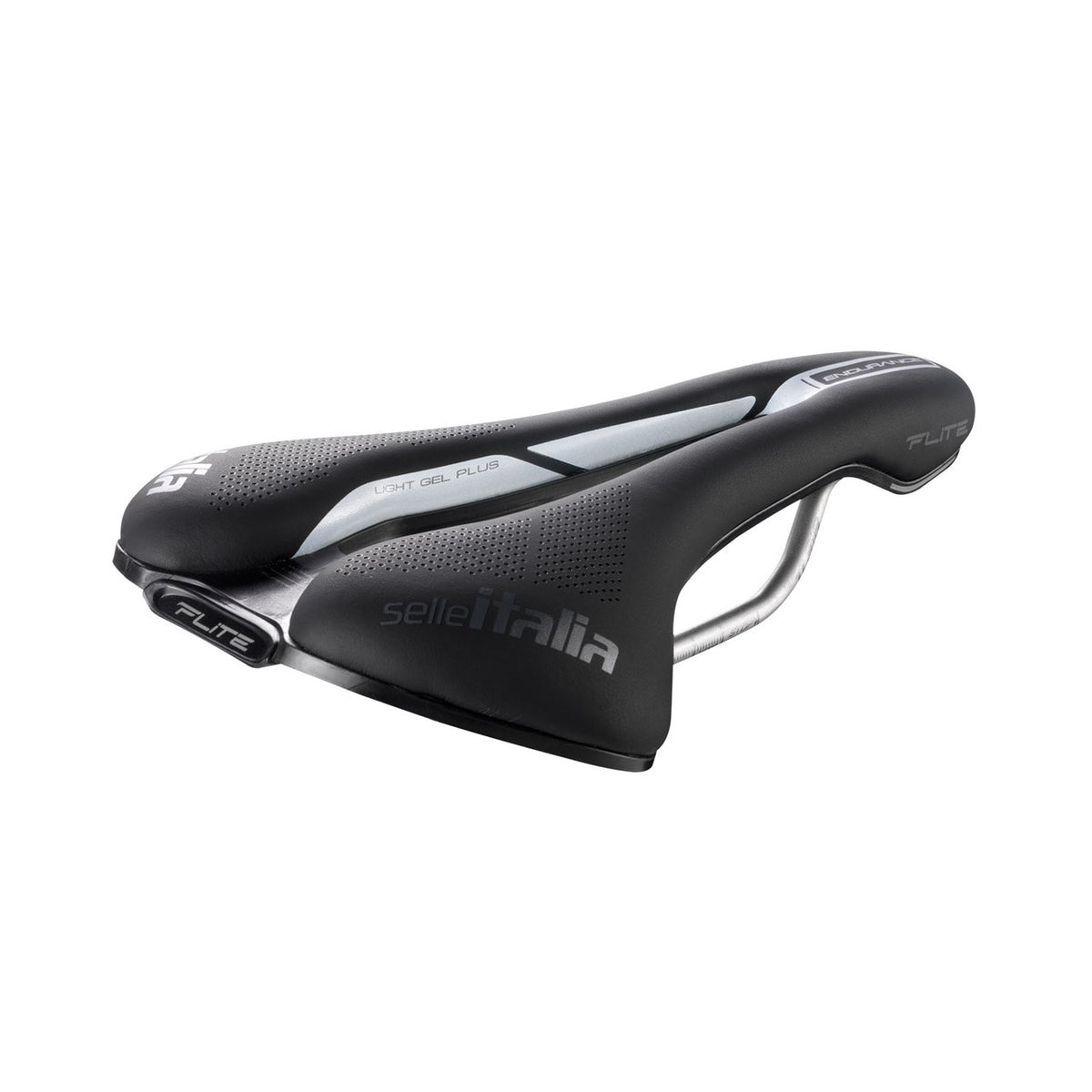 Selle SELLE ITALIA FLITE BOOST SUPERFLOW ENDURANCE L Rails Ti 316 Noir — vue trois quarts