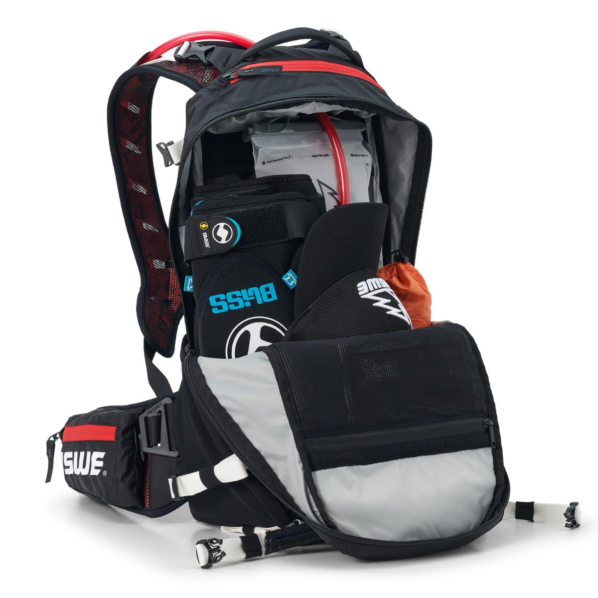 Sac à Dos avec Dorsale Intégrée USWE FLOW 16 L Noir/Rouge