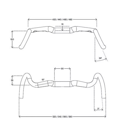 Cintre DEDA GERA ALU 24° POB Finish
