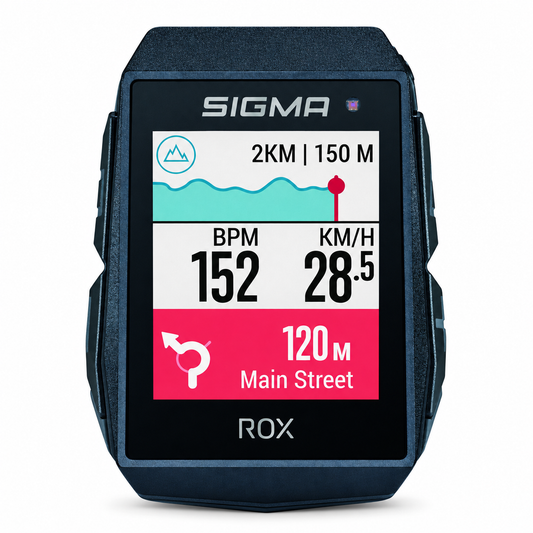 Compteur GPS SIGMA ROX 11.1 EVO Noir — vue de face sur fond blanc