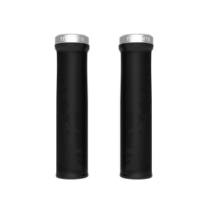 Grips Title MTB FORM Lock-On XL Noir à collier chromé - paire vue de face