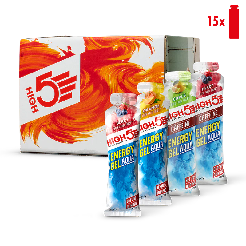 Pack Gel Énergétique HIGH5 ENERGY GEL Aqua (15x 66g) Mix Saveurs