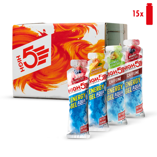 Pack Gel Énergétique HIGH5 ENERGY GEL Aqua (15x 66g) Mix Saveurs