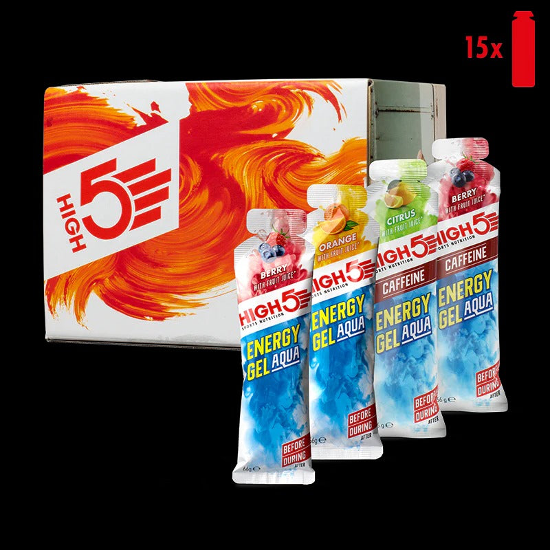 Pack Gel Énergétique HIGH5 ENERGY GEL Aqua (15x 66g) Mix Saveurs